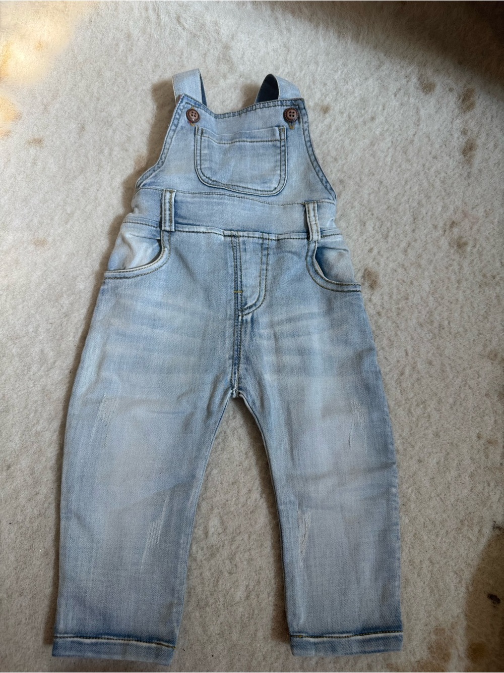 Light Wash Denim Baby Overalls